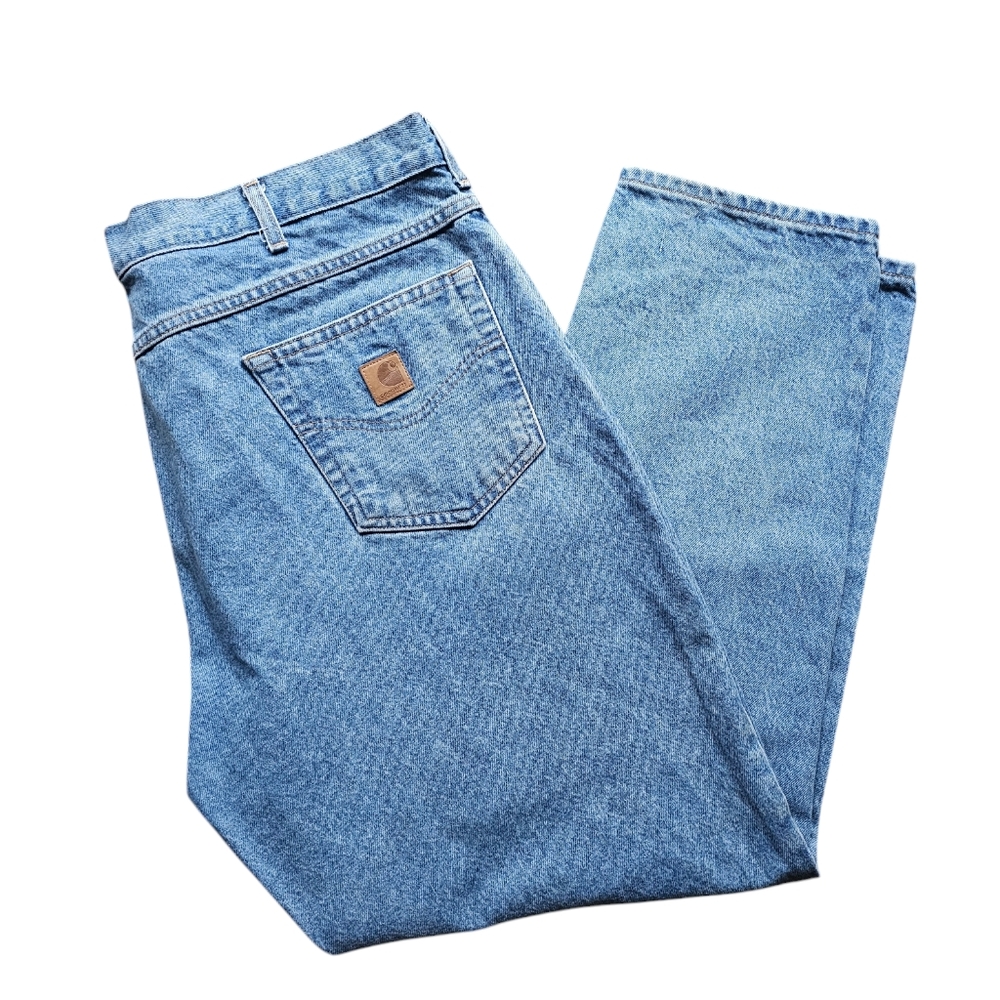 Carhartt classic blue workwear 100% cotton jeans size 42×32